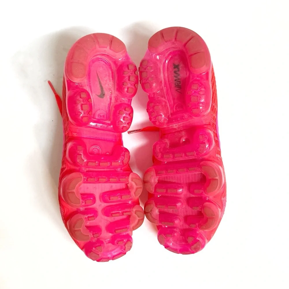 NIKE NEON HOT PINK BLAST HYPER PUNCH AIR VAPORMAX FLYKNIT KNIT SHOES SNEAKERS - Picture 6 of 9